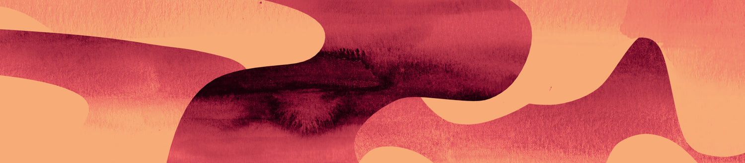 Abstract orange, pink, and purple watercolor graphic
