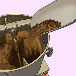 An illustration of Monsoon Chocolate's melanger machine