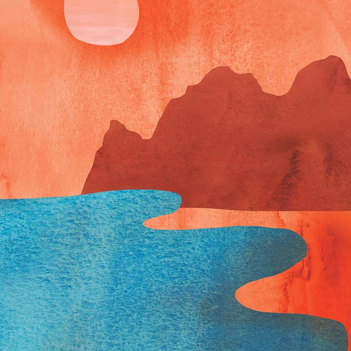 Watercolor artwork for Chocolate Bar: Monsoon Chocolate Sonoran Sea Salt 40% Milk Chocolate